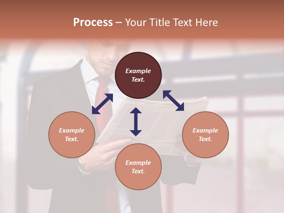 A Man In A Suit Reading A Newspaper PowerPoint Template
