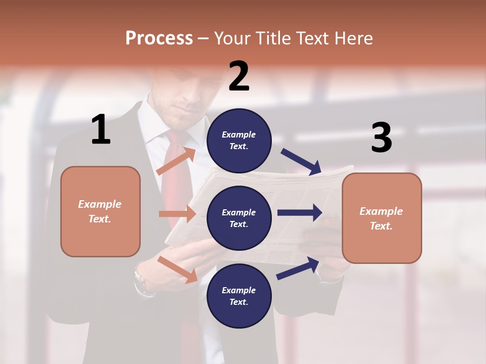 A Man In A Suit Reading A Newspaper PowerPoint Template
