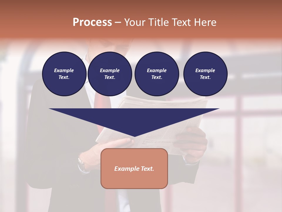 A Man In A Suit Reading A Newspaper PowerPoint Template