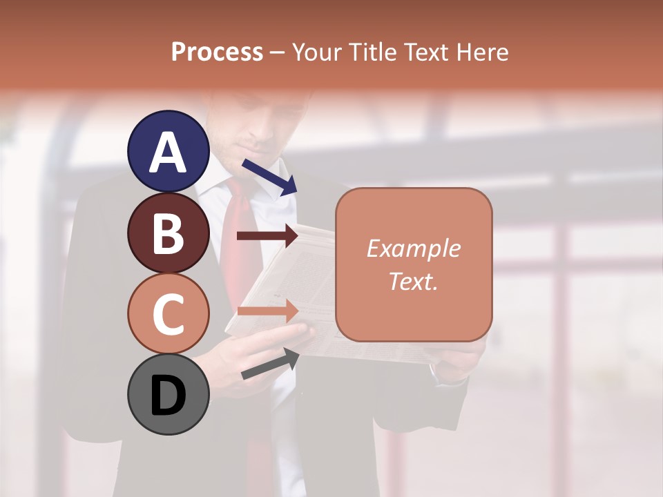 A Man In A Suit Reading A Newspaper PowerPoint Template