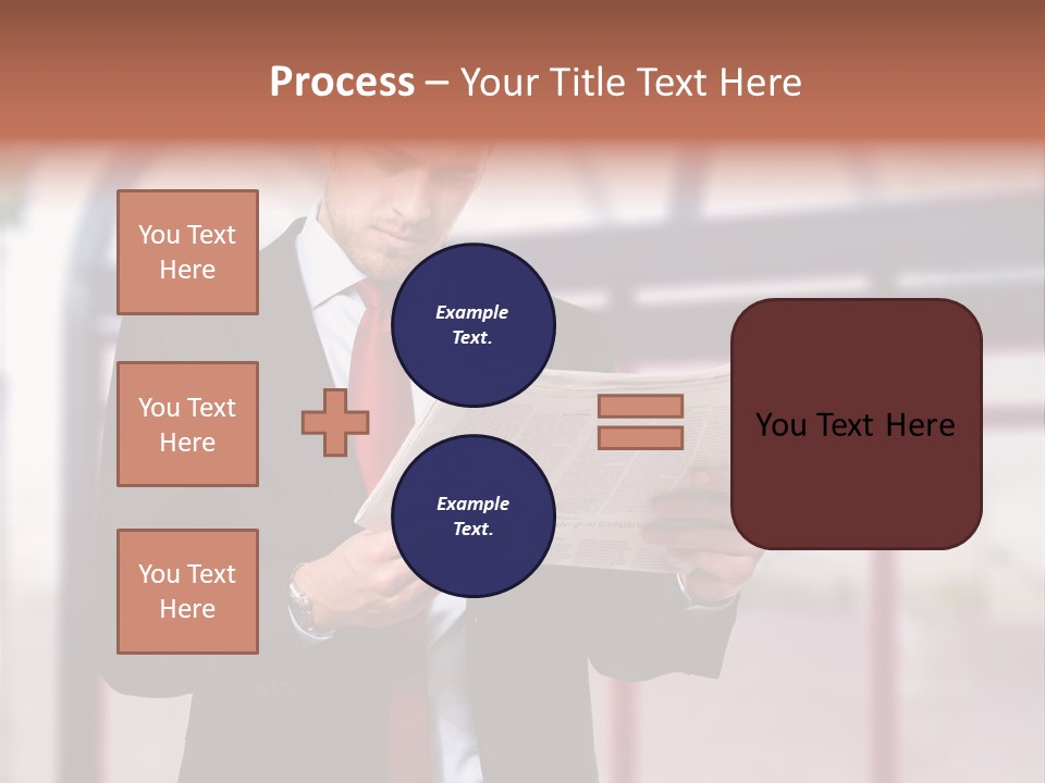 A Man In A Suit Reading A Newspaper PowerPoint Template