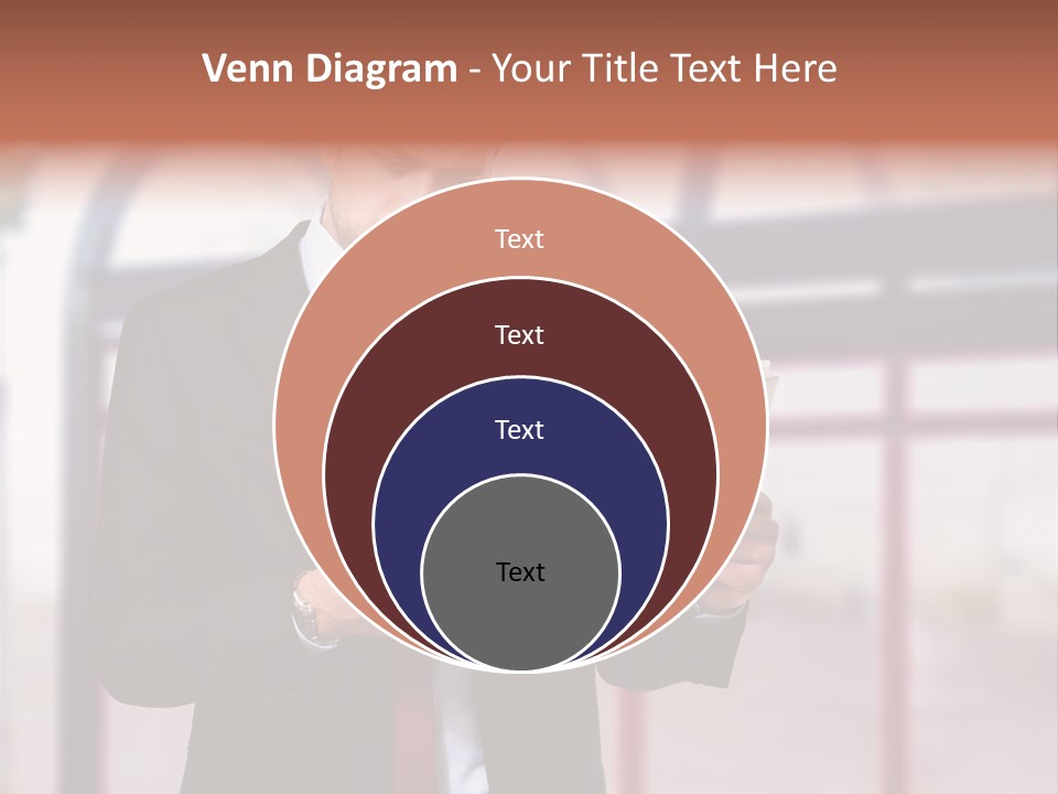 A Man In A Suit Reading A Newspaper PowerPoint Template