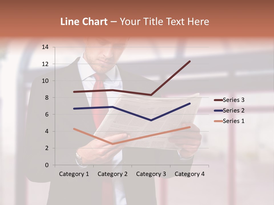 A Man In A Suit Reading A Newspaper PowerPoint Template