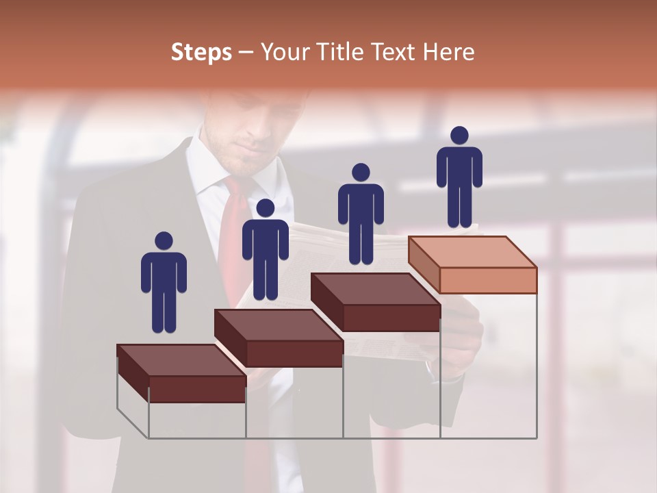 A Man In A Suit Reading A Newspaper PowerPoint Template