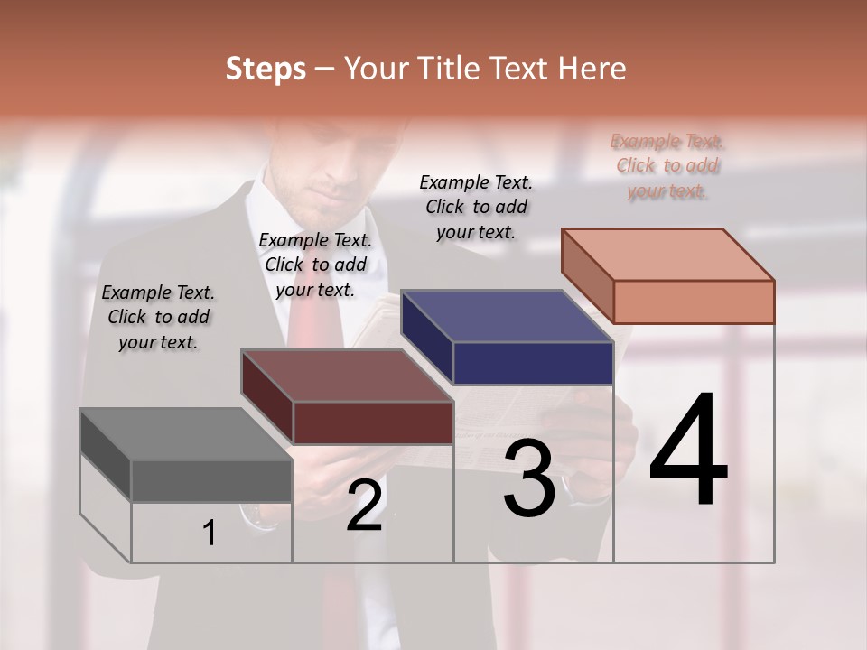 A Man In A Suit Reading A Newspaper PowerPoint Template