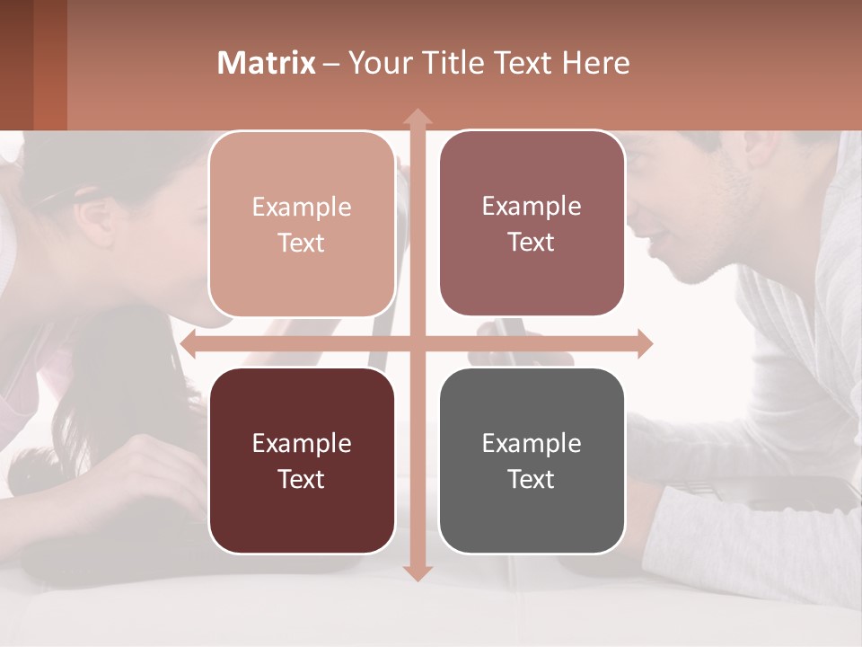 A Man And Woman Looking At A Laptop Screen PowerPoint Template