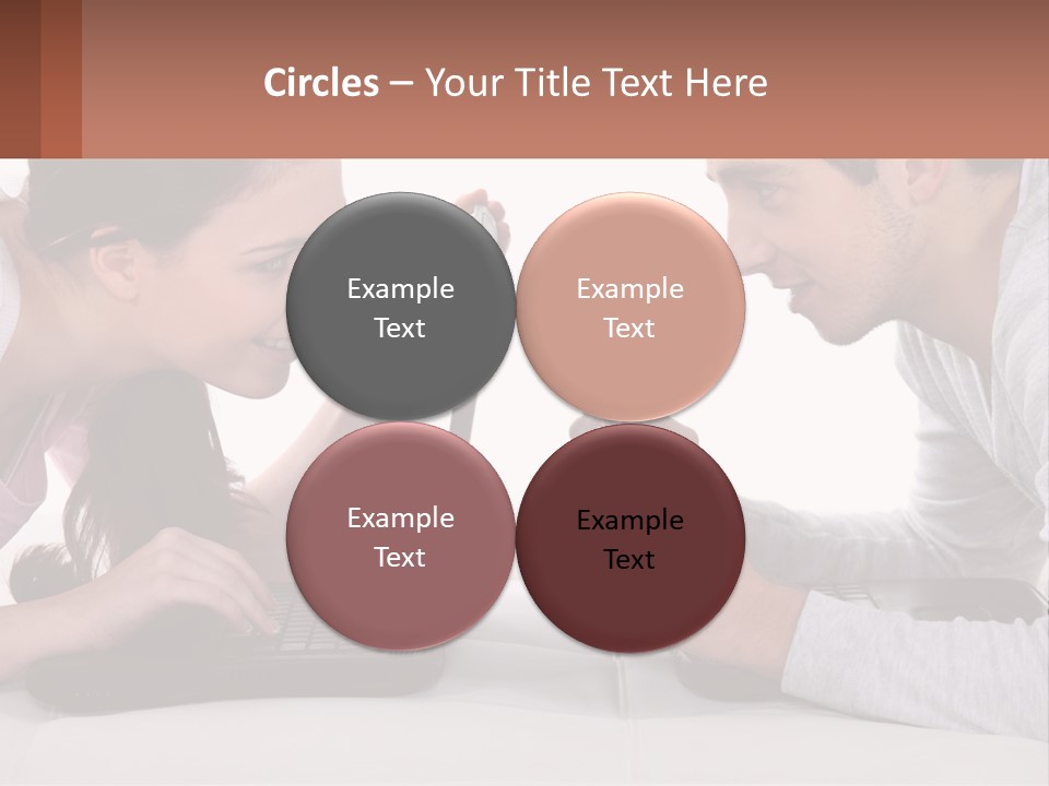 A Man And Woman Looking At A Laptop Screen PowerPoint Template