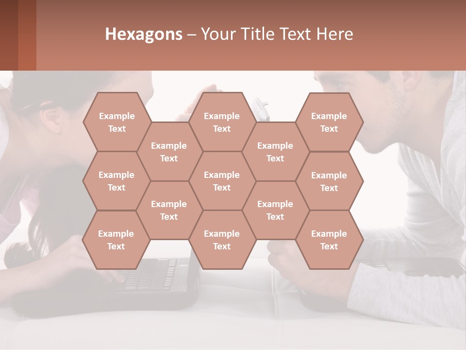 A Man And Woman Looking At A Laptop Screen PowerPoint Template