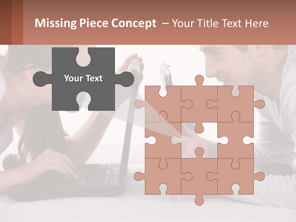 A Man And Woman Looking At A Laptop Screen PowerPoint Template