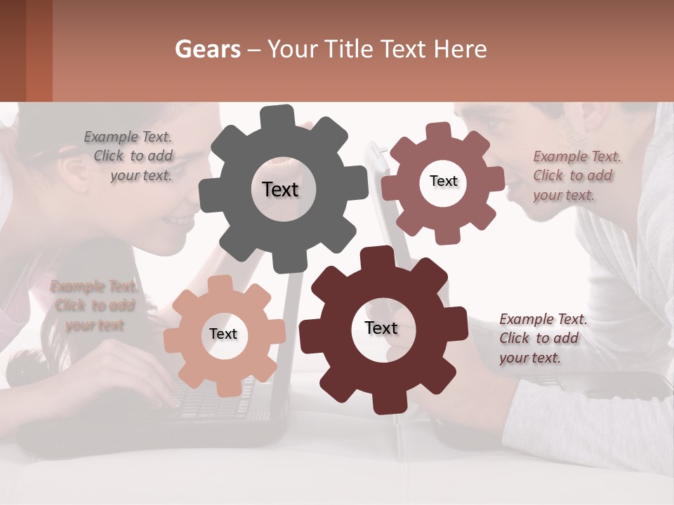 A Man And Woman Looking At A Laptop Screen PowerPoint Template