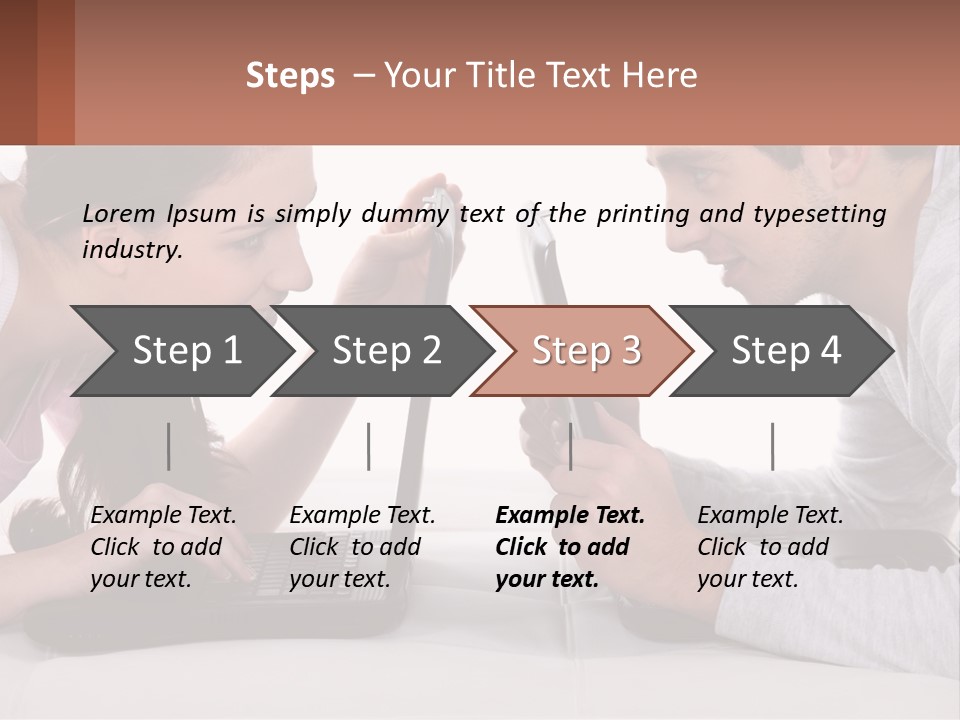 A Man And Woman Looking At A Laptop Screen PowerPoint Template
