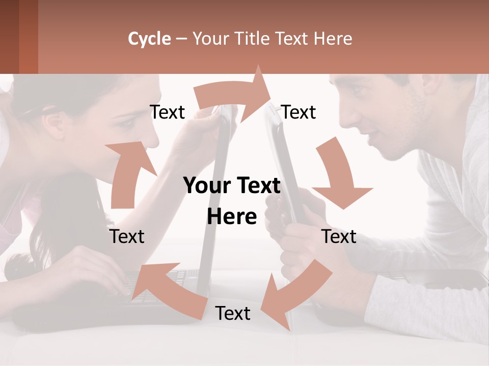 A Man And Woman Looking At A Laptop Screen PowerPoint Template