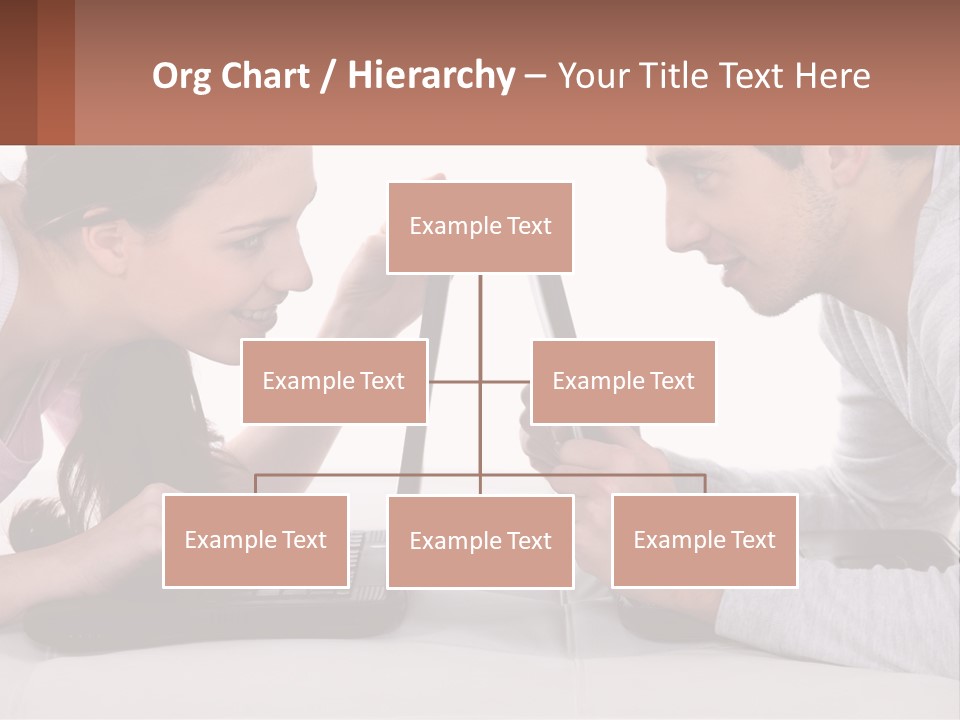 A Man And Woman Looking At A Laptop Screen PowerPoint Template