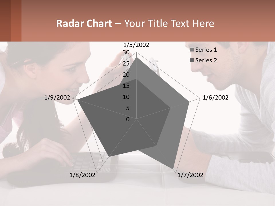 A Man And Woman Looking At A Laptop Screen PowerPoint Template