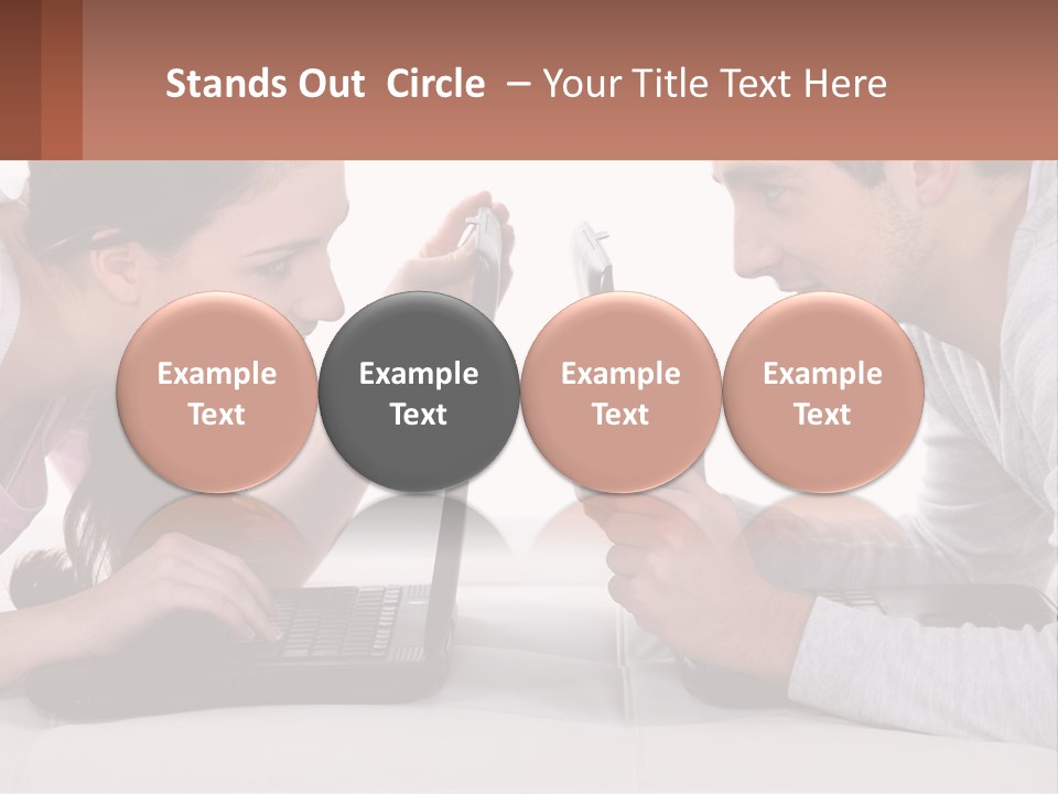 A Man And Woman Looking At A Laptop Screen PowerPoint Template