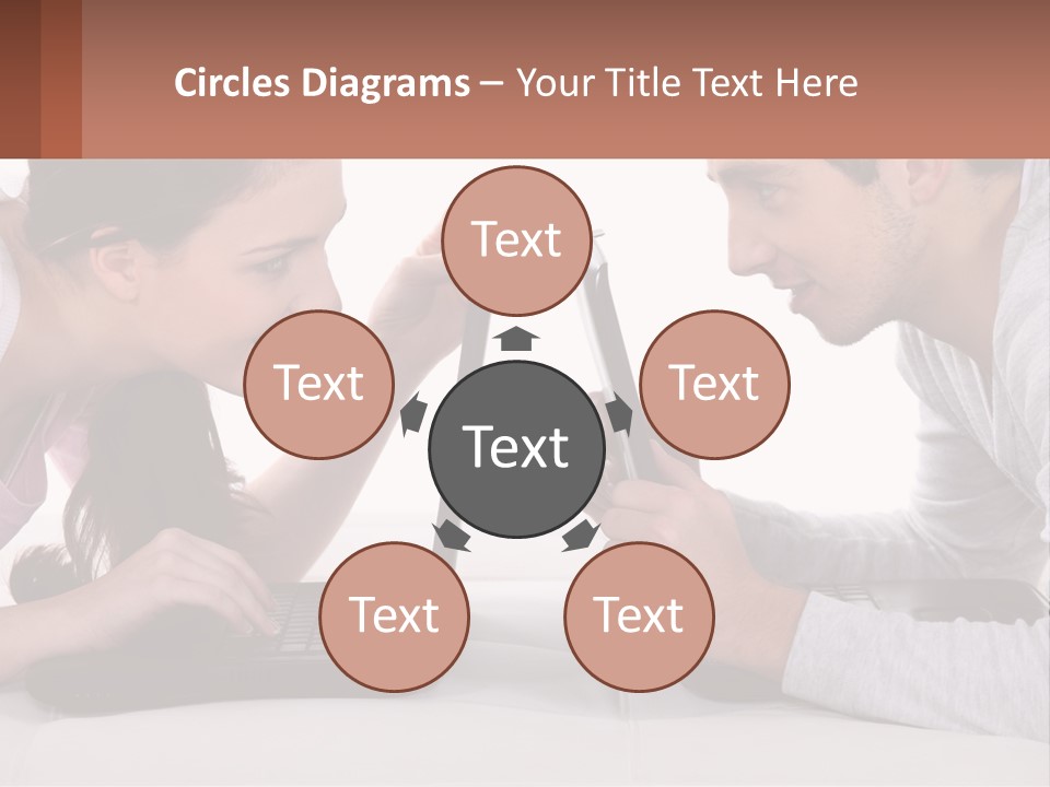 A Man And Woman Looking At A Laptop Screen PowerPoint Template