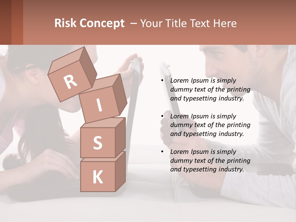 A Man And Woman Looking At A Laptop Screen PowerPoint Template