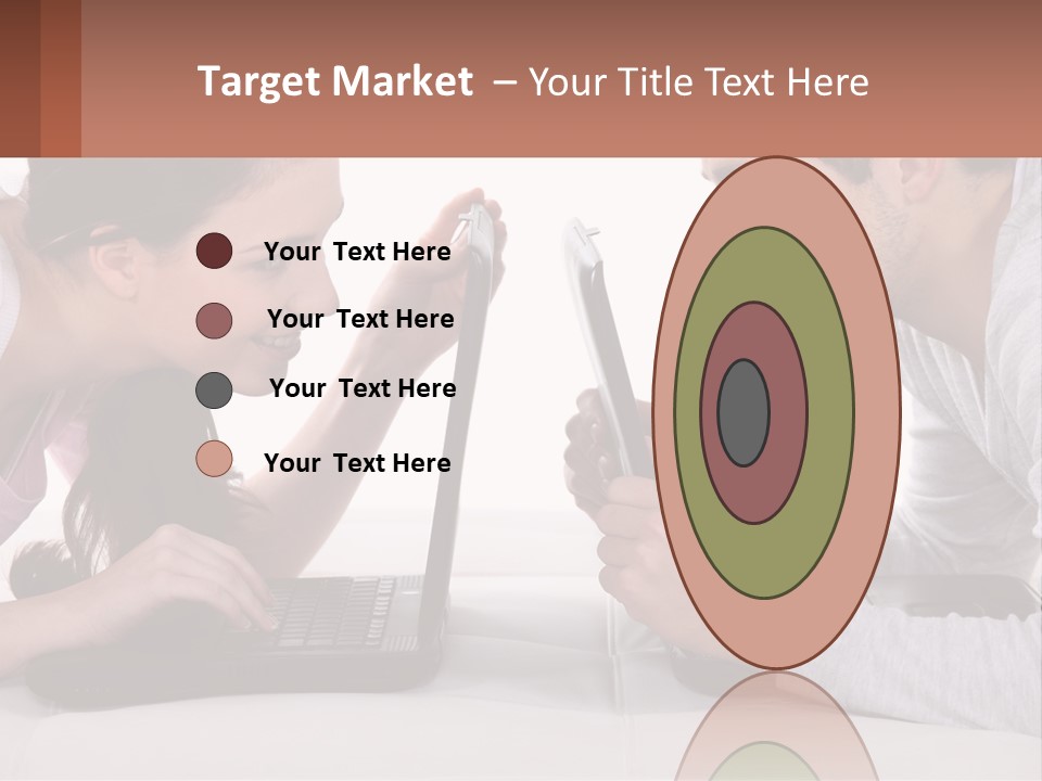 A Man And Woman Looking At A Laptop Screen PowerPoint Template