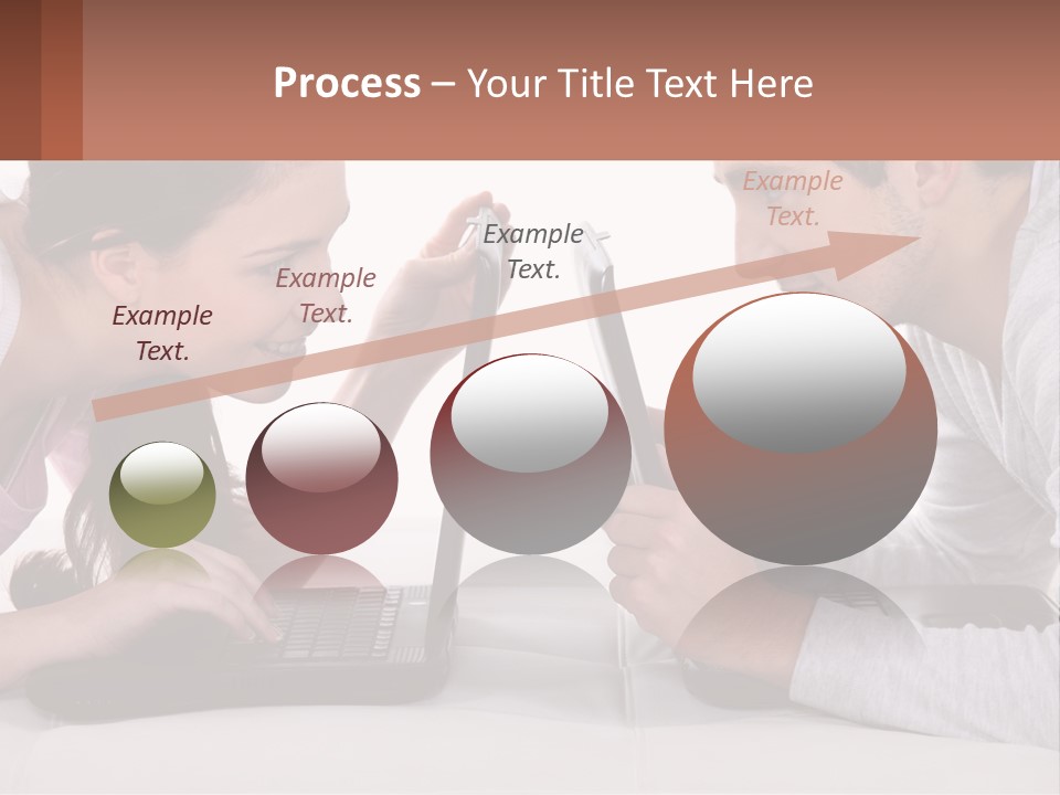 A Man And Woman Looking At A Laptop Screen PowerPoint Template