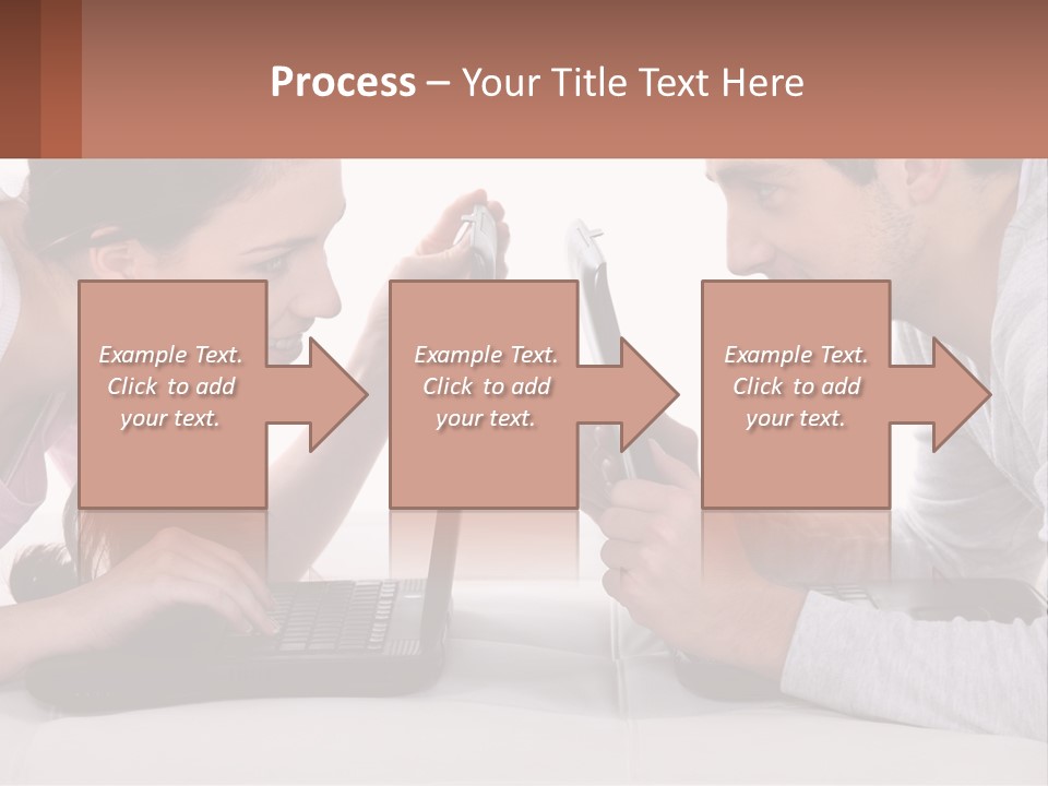 A Man And Woman Looking At A Laptop Screen PowerPoint Template