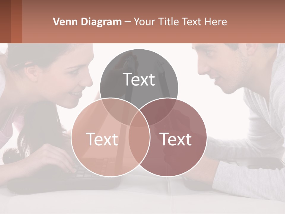 A Man And Woman Looking At A Laptop Screen PowerPoint Template