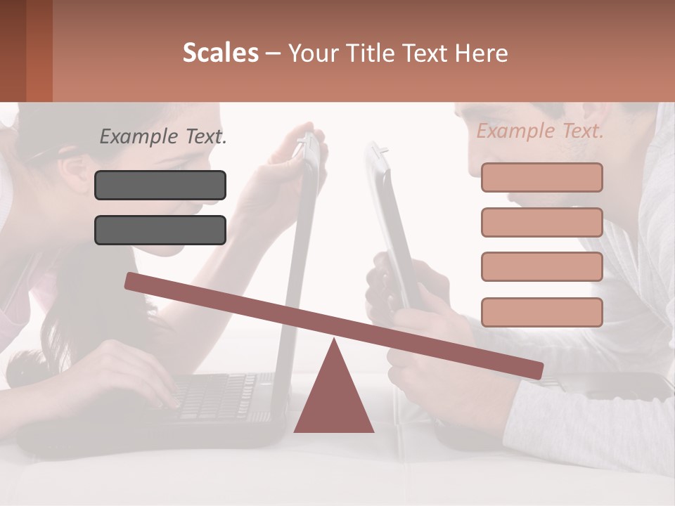 A Man And Woman Looking At A Laptop Screen PowerPoint Template