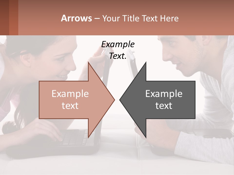 A Man And Woman Looking At A Laptop Screen PowerPoint Template