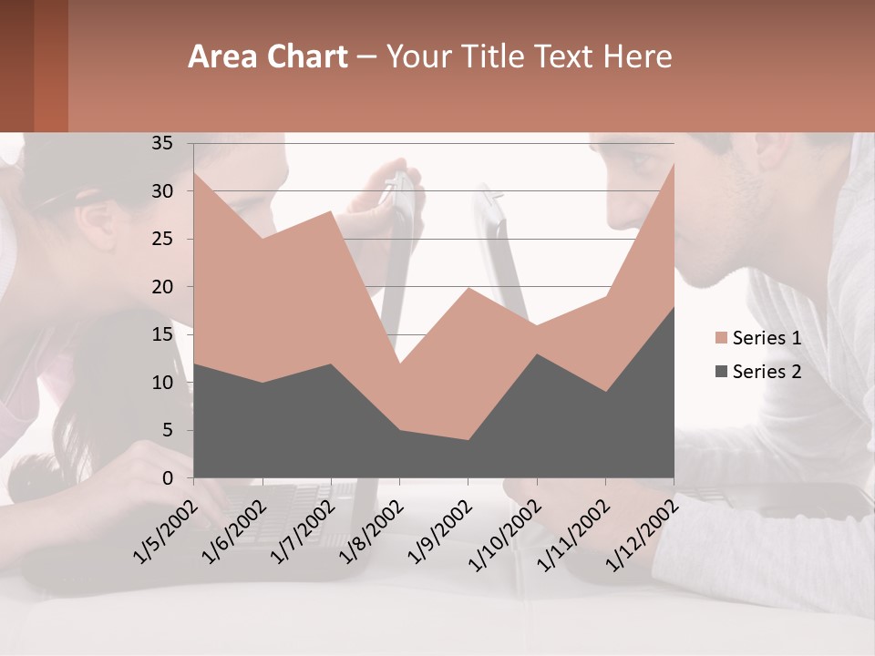 A Man And Woman Looking At A Laptop Screen PowerPoint Template