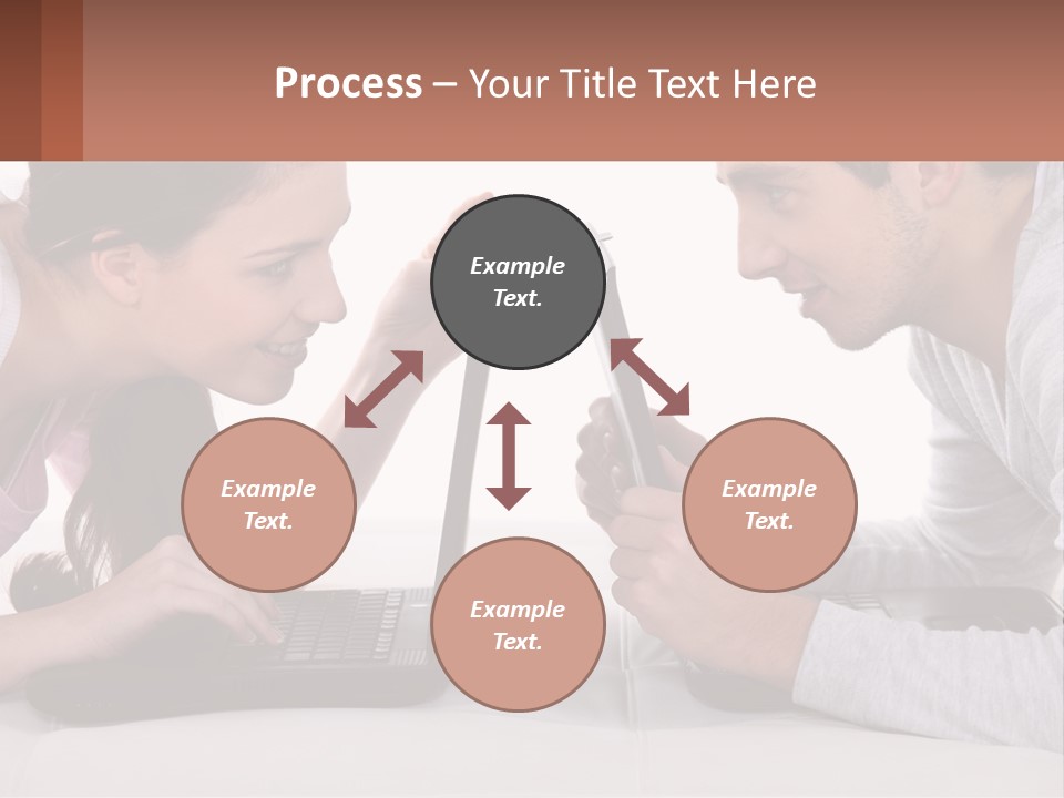 A Man And Woman Looking At A Laptop Screen PowerPoint Template