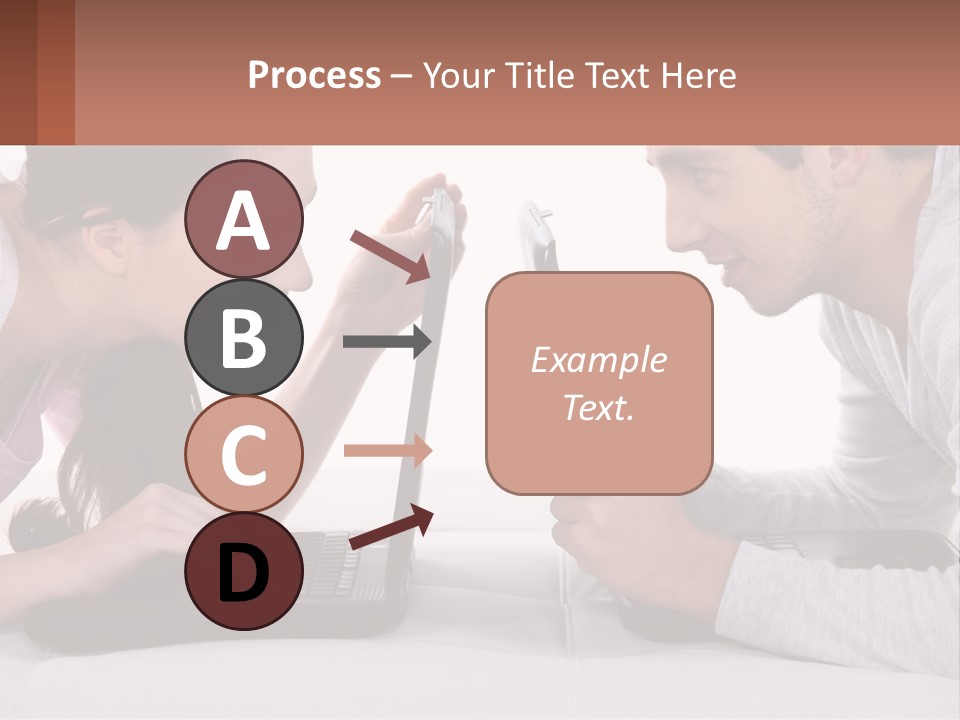 A Man And Woman Looking At A Laptop Screen PowerPoint Template