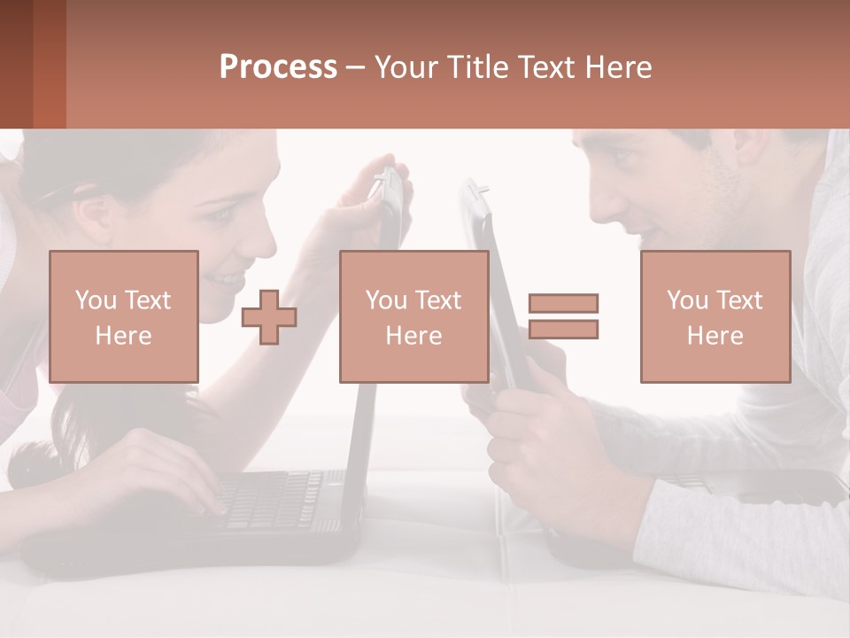 A Man And Woman Looking At A Laptop Screen PowerPoint Template