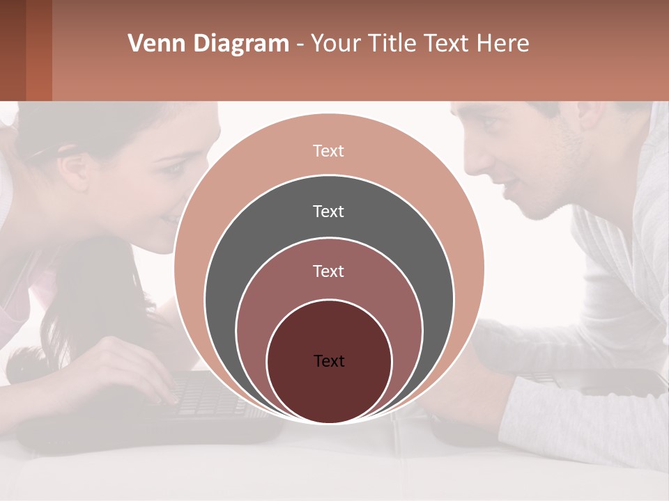 A Man And Woman Looking At A Laptop Screen PowerPoint Template