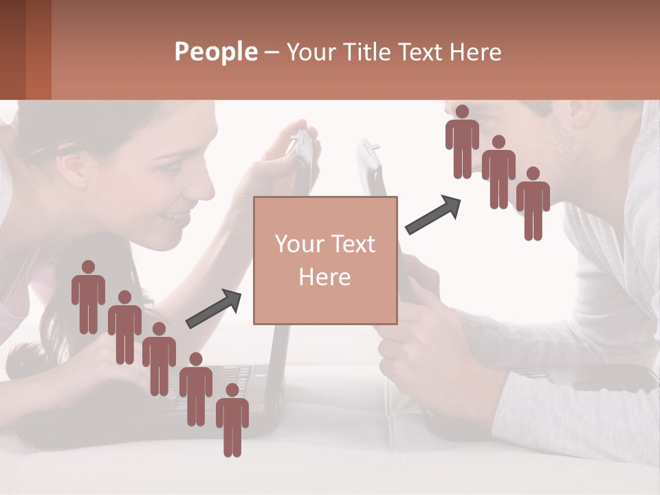 A Man And Woman Looking At A Laptop Screen PowerPoint Template