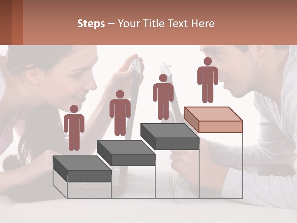 A Man And Woman Looking At A Laptop Screen PowerPoint Template