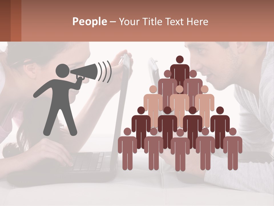 A Man And Woman Looking At A Laptop Screen PowerPoint Template