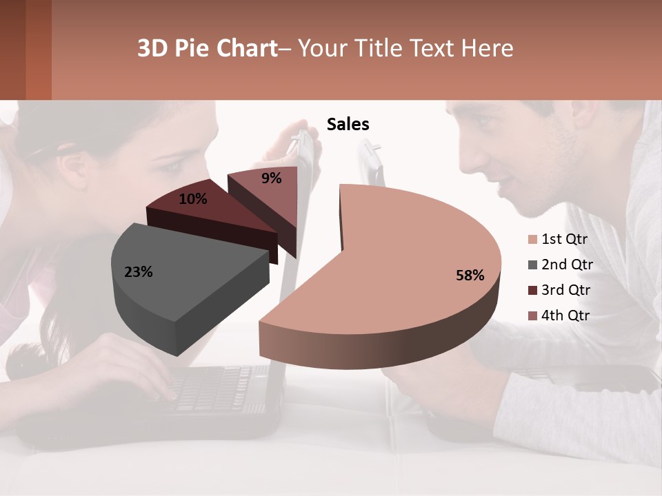 A Man And Woman Looking At A Laptop Screen PowerPoint Template