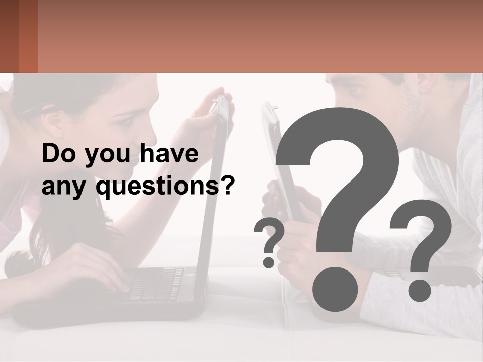 A Man And Woman Looking At A Laptop Screen PowerPoint Template