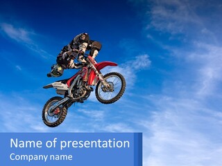 A Person On A Dirt Bike Jumping In The Air PowerPoint Template