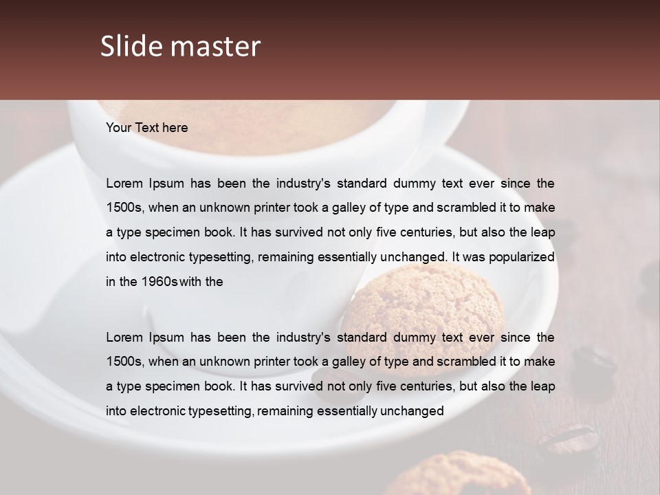 A Cup Of Coffee And A Cookie On A Saucer PowerPoint Template