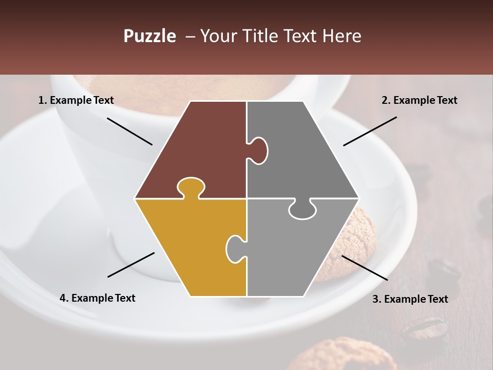 A Cup Of Coffee And A Cookie On A Saucer PowerPoint Template