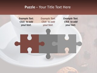 A Cup Of Coffee And A Cookie On A Saucer PowerPoint Template