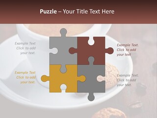 A Cup Of Coffee And A Cookie On A Saucer PowerPoint Template