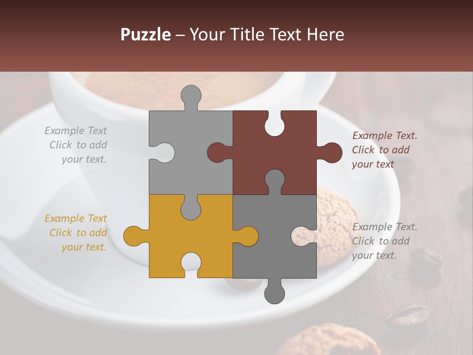 A Cup Of Coffee And A Cookie On A Saucer PowerPoint Template