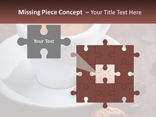 A Cup Of Coffee And A Cookie On A Saucer PowerPoint Template