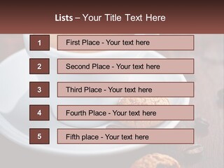 A Cup Of Coffee And A Cookie On A Saucer PowerPoint Template