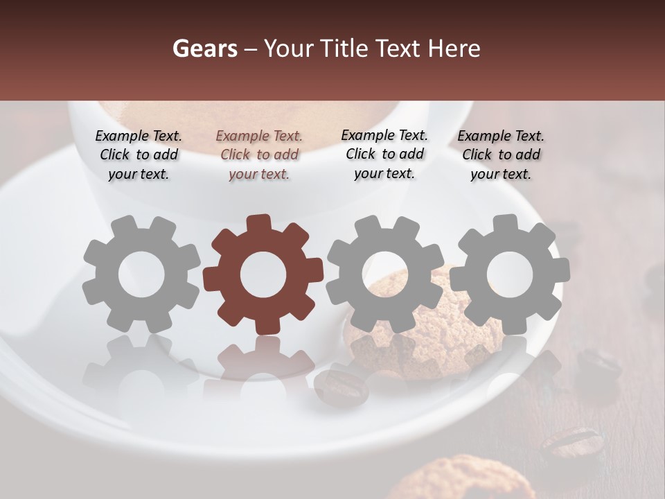 A Cup Of Coffee And A Cookie On A Saucer PowerPoint Template