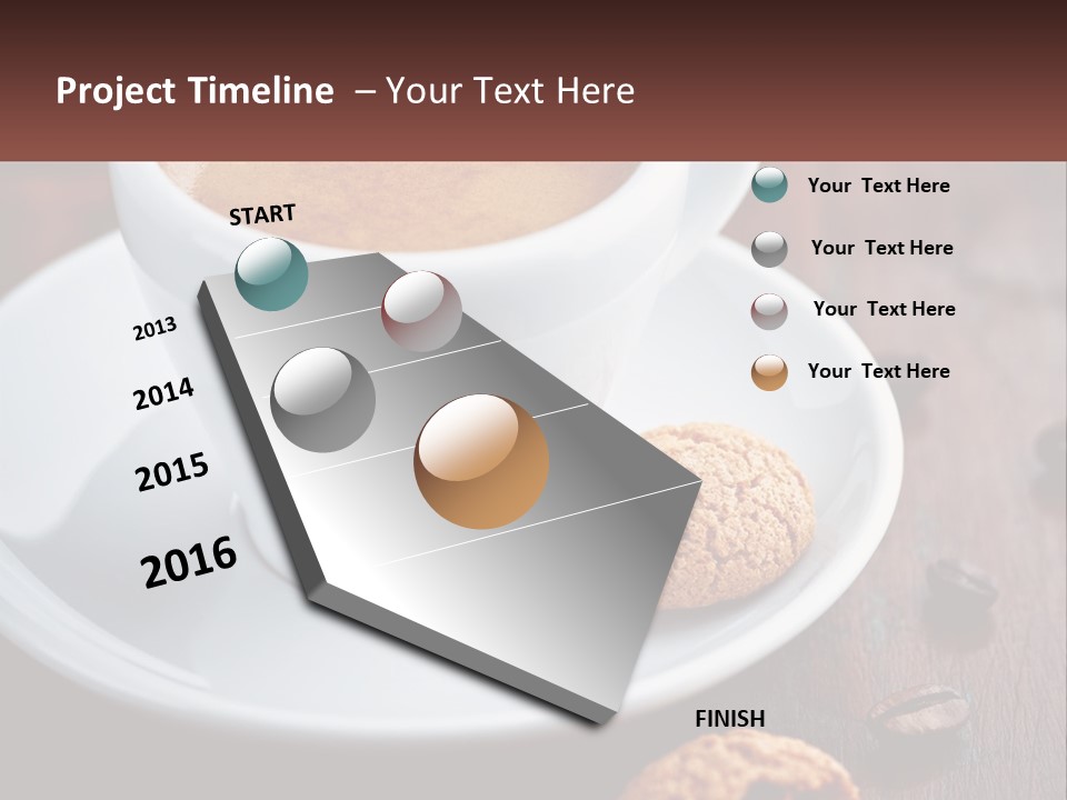 A Cup Of Coffee And A Cookie On A Saucer PowerPoint Template