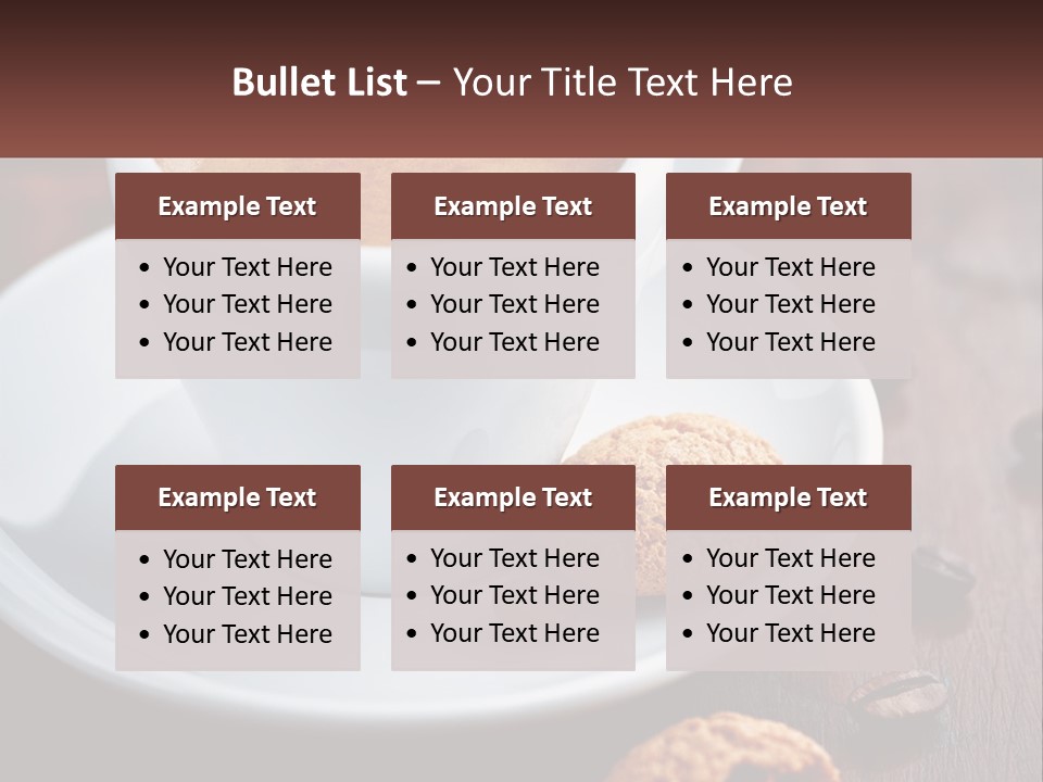 A Cup Of Coffee And A Cookie On A Saucer PowerPoint Template