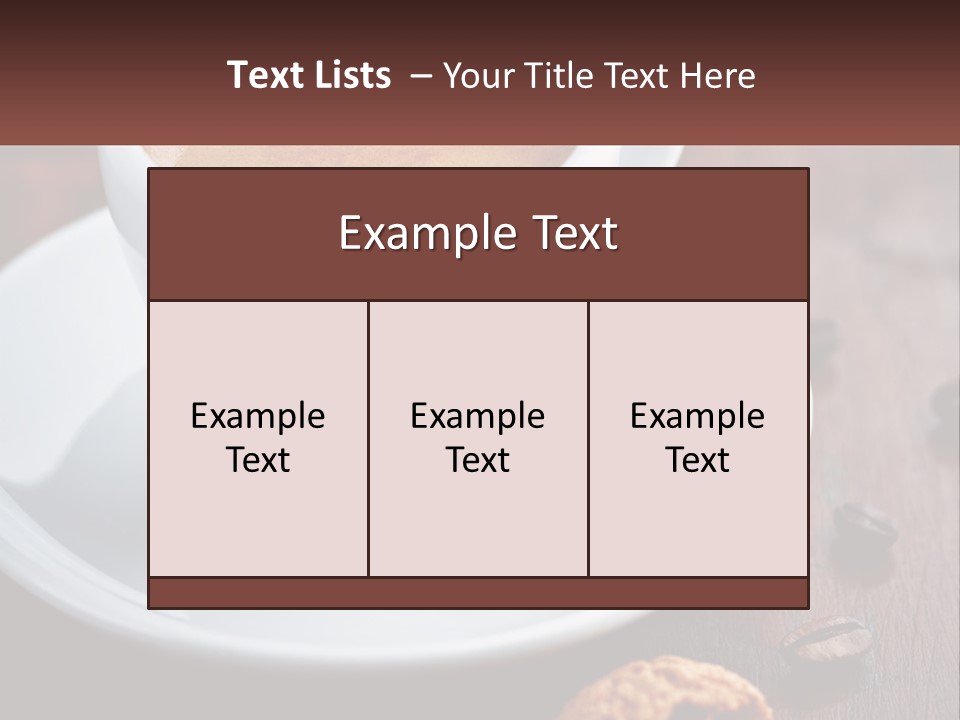 A Cup Of Coffee And A Cookie On A Saucer PowerPoint Template