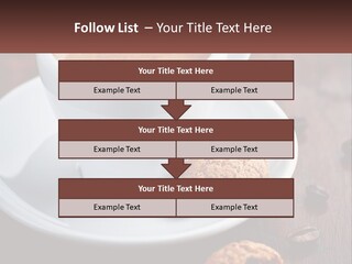 A Cup Of Coffee And A Cookie On A Saucer PowerPoint Template